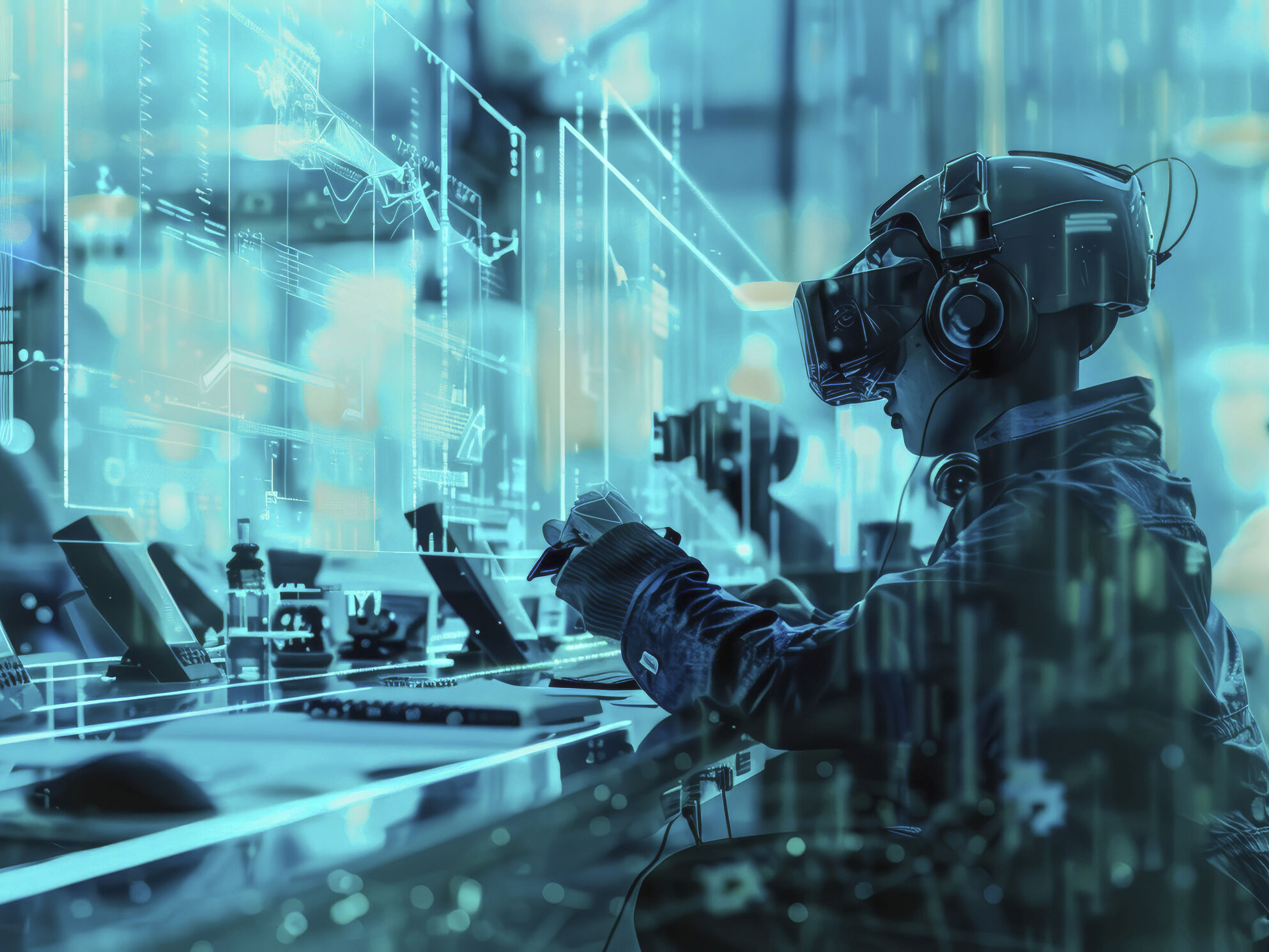 KI-generiertes Highend-Visual von Mathias Kniepeiss / Endlivity – futuristische Roboter-Szene, produziert in Partnerschaft mit CORPMEDIA für den Bereich KI-Film.