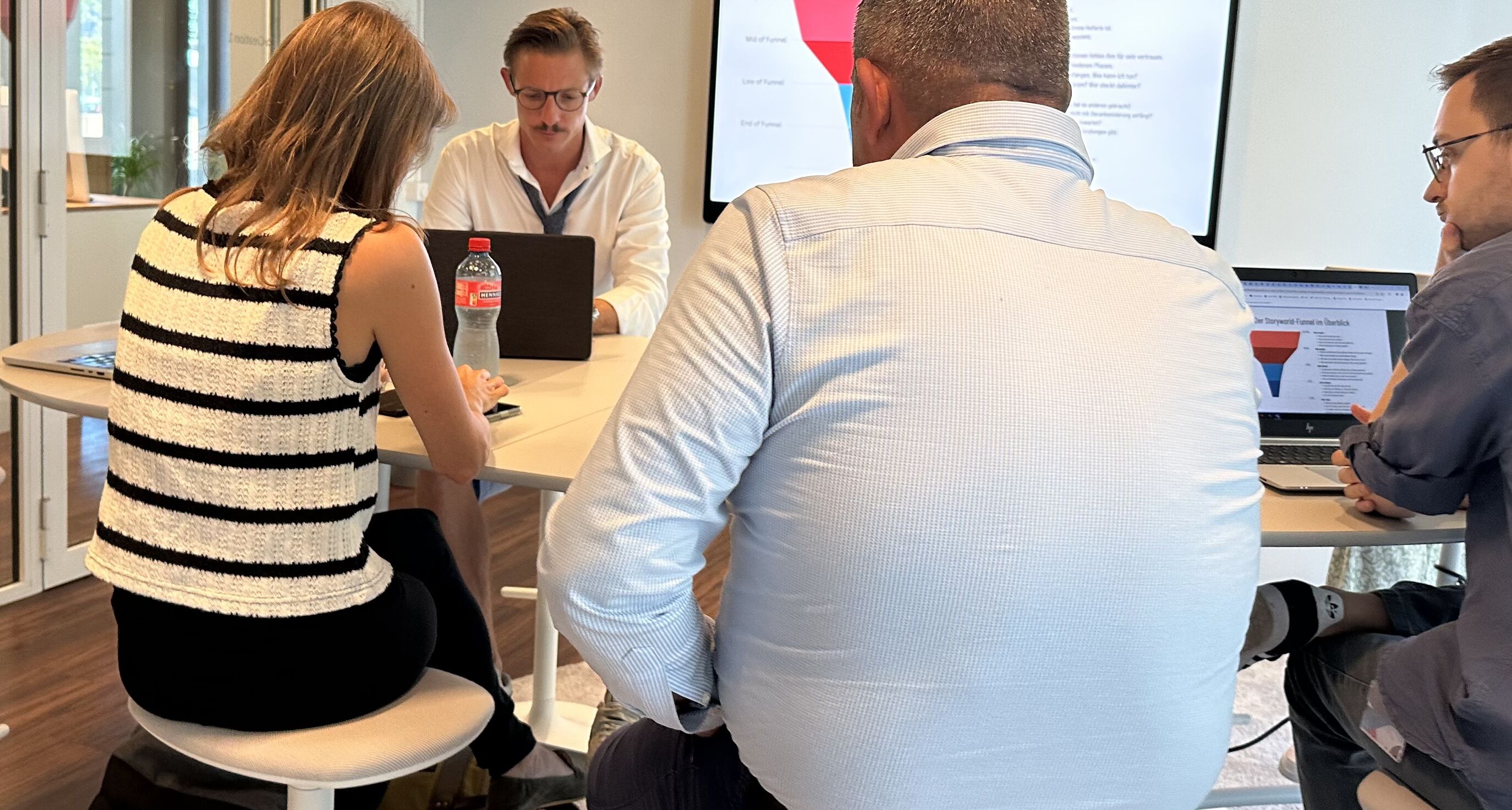Storyentwicklungs-Workshop mit der Swisscom Chefetage zum Thema Decarbonisierung und Netto-Null – moderiert von CORPMEDIA zur Entwicklung eines gemeinsamen Kommunikationsnarrativs.